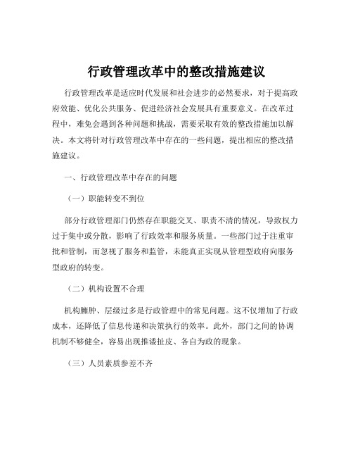 行政管理改革中的整改措施建议