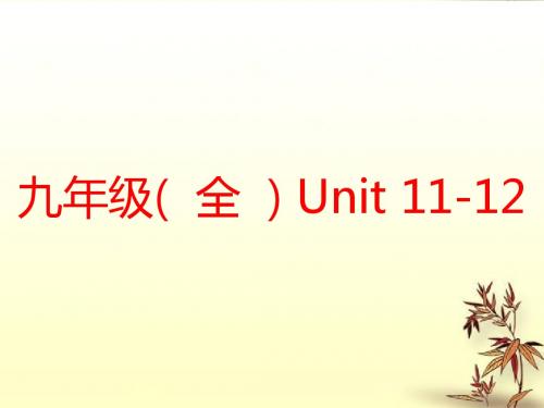 初中英语复习 教材知识梳理九全Unit11_12课件新版人教新目标版