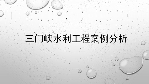 三门峡水利工程案例分析工程伦理