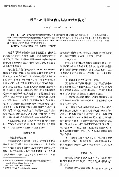 利用GIS挖掘湖南省结核病时空格局