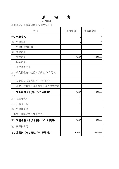 资产负债表、利润表空白表下载