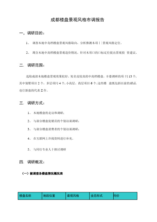 成都楼盘景观风格市调报告(8P)