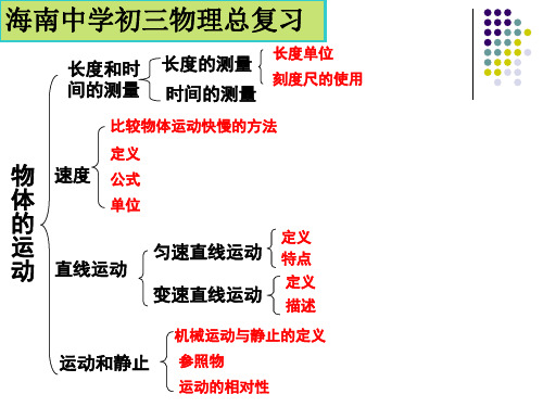 海南中学初三物理总复习