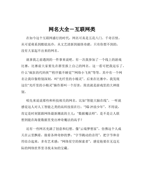 网名大全-互联网类