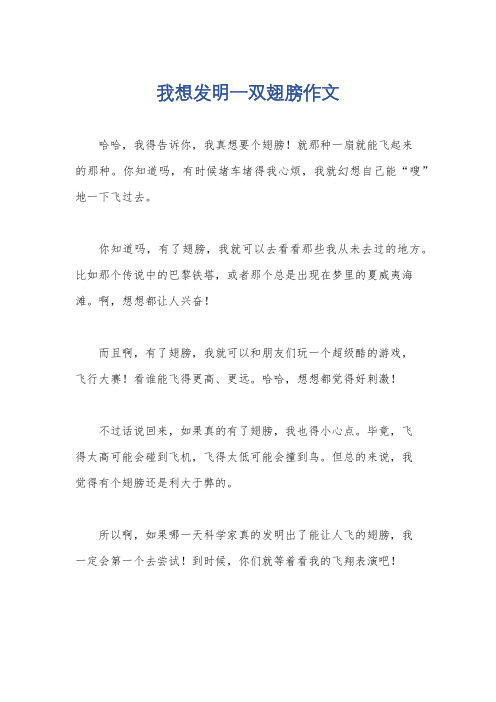 我想发明一双翅膀作文