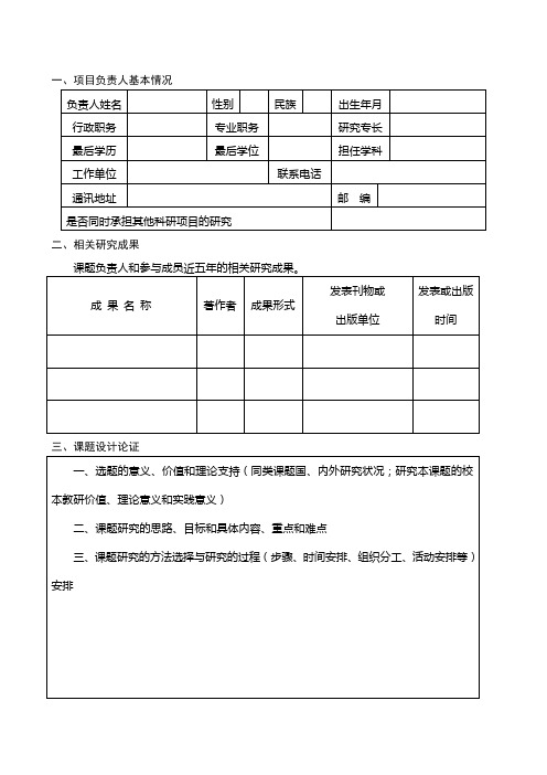 申请课题审核表