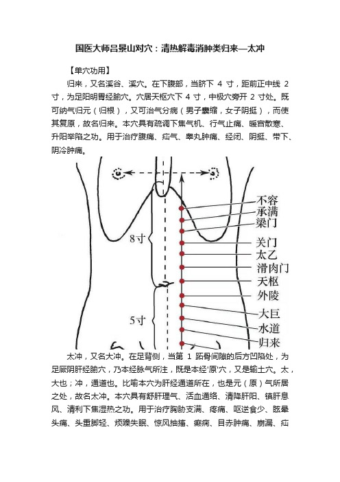 国医大师吕景山对穴：清热解毒消肿类归来—太冲