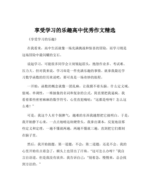 享受学习的乐趣高中优秀作文精选