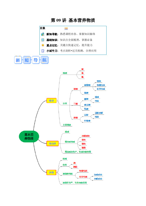 第09讲 基本营养物质(解析版)