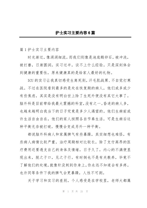 护士实习主要内容6篇