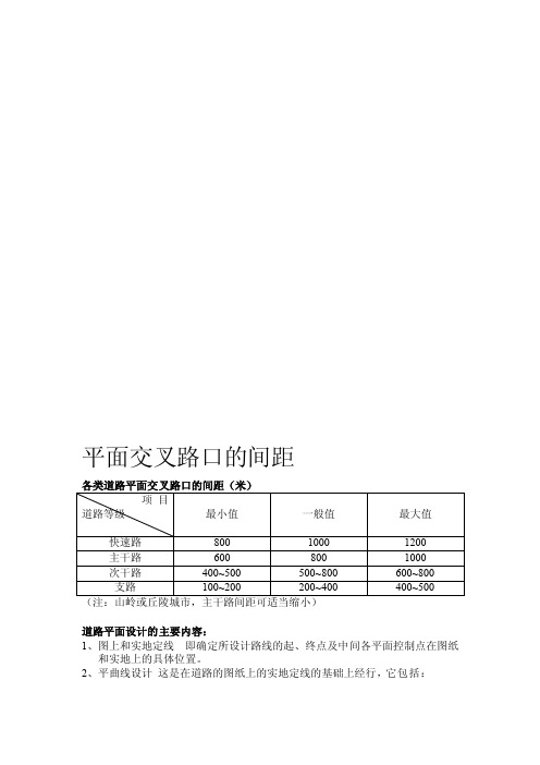 平面交叉路口的间距[指南]