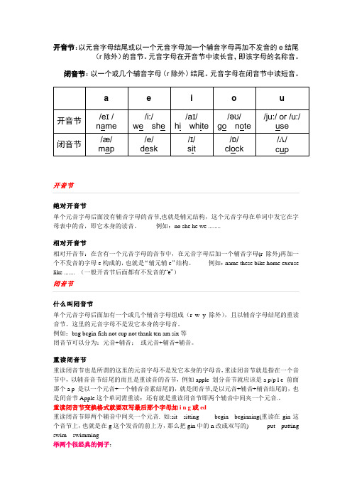 国际音标---开音节与闭音节