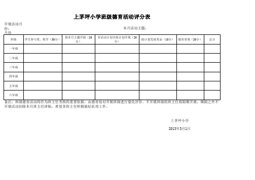 德育活动评分表(1)