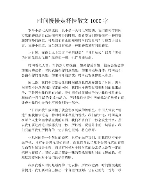 时间慢慢走抒情散文1000字