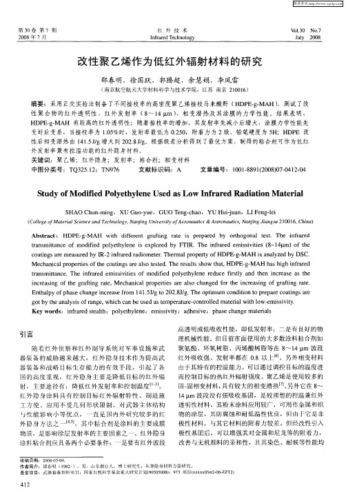 改性聚乙烯作为低红外辐射材料的研究