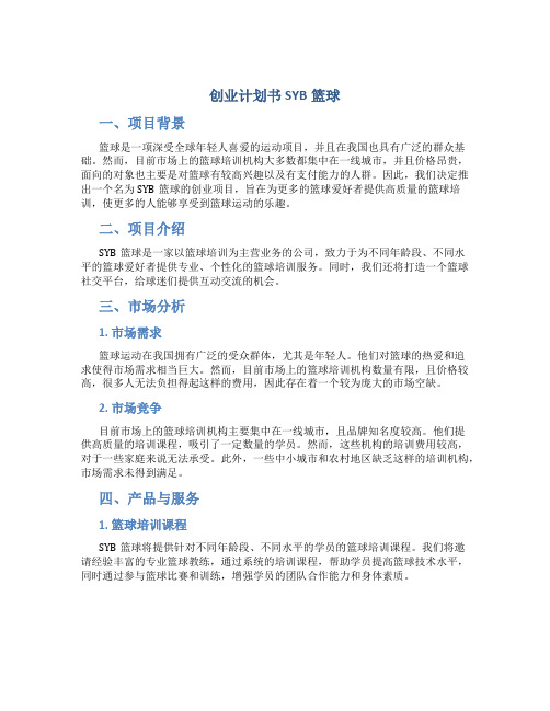 创业计划书SYB篮球