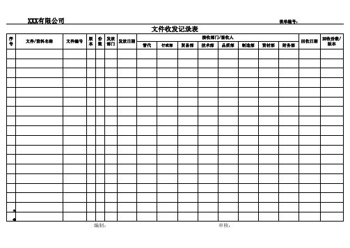 文件发放收发记录表