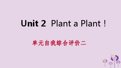 八年级英语下册 Unit 2 Plant a Plant自我综合评价二