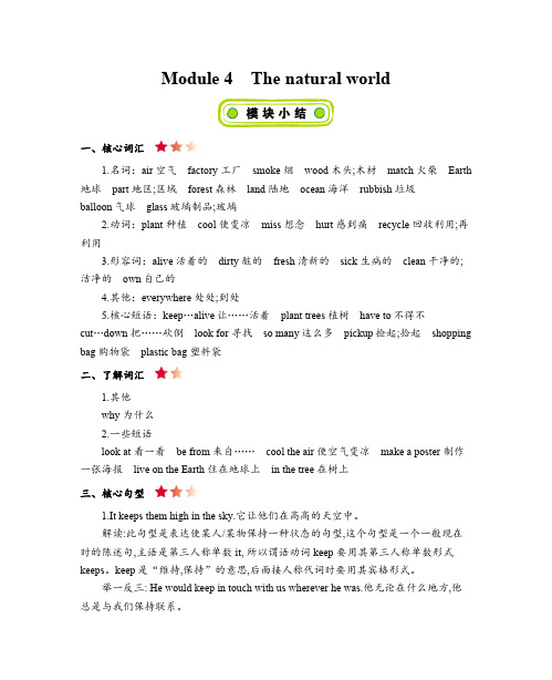 沪教牛津版版六年级上册英语  Module 4 知识清单