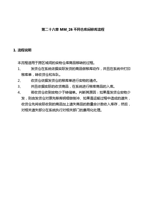 震旦家具公司SAP实施专案--不同仓库间移库流程(doc 23页)