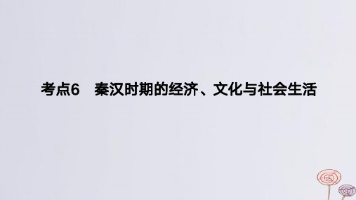 2024版高考历史一轮复习专题基础练：秦汉时期的经济文化与社会生活作业课件