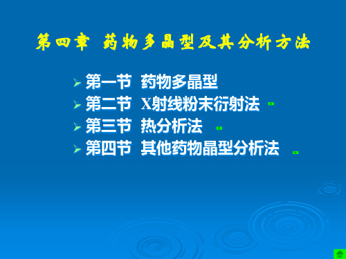 4药物多晶型及分析方法