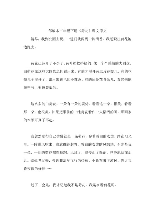 新部编人教版语文三年级下册课文原文 教案教学设计 教师用书-第一单元第3课荷花