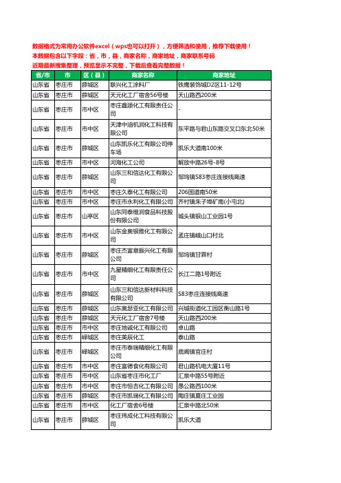 2020新版山东省枣庄市化工有限公司工商企业公司商家名录名单黄页联系电话号码地址大全100家