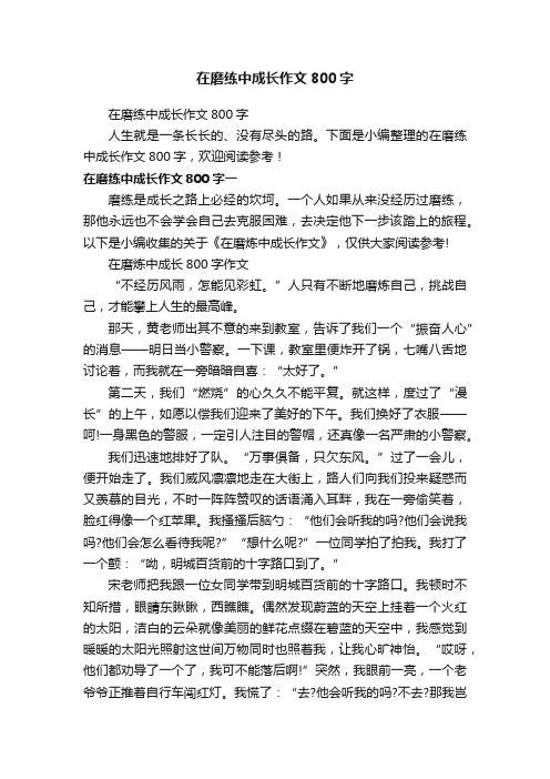 在磨练中成长作文800字