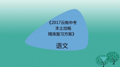 云南省2017届中考语文总复习：文言文阅读精准复习ppt课件