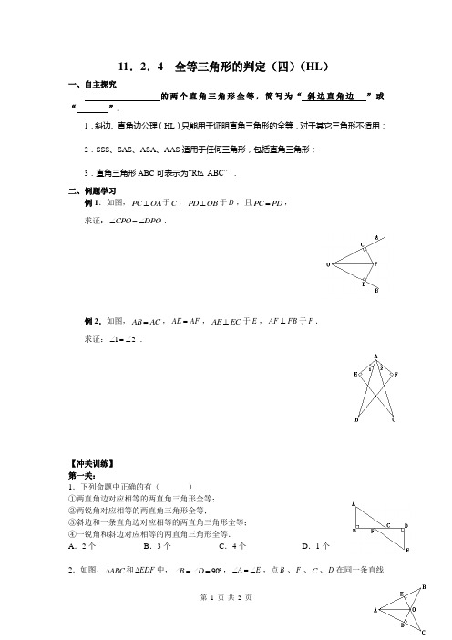 全等三角形的判定(HL)