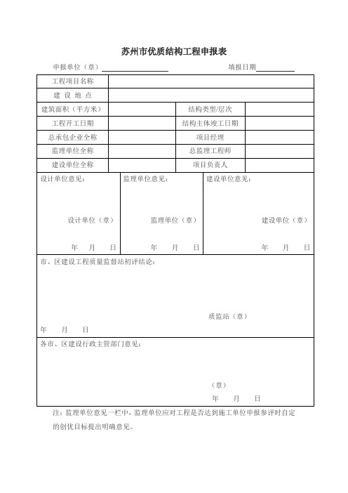 1.苏州市优质结构工程表