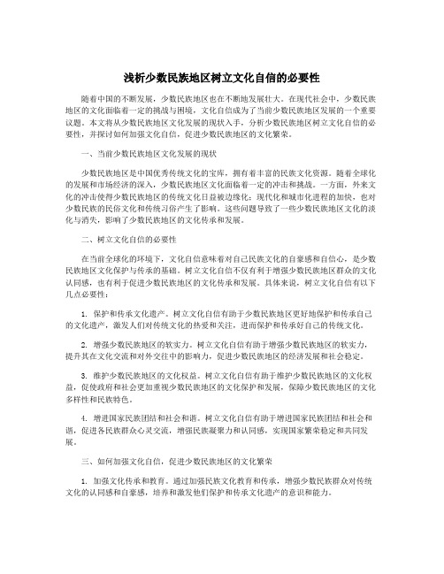 浅析少数民族地区树立文化自信的必要性