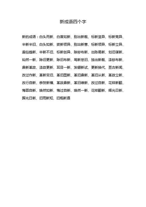 新成语四个字