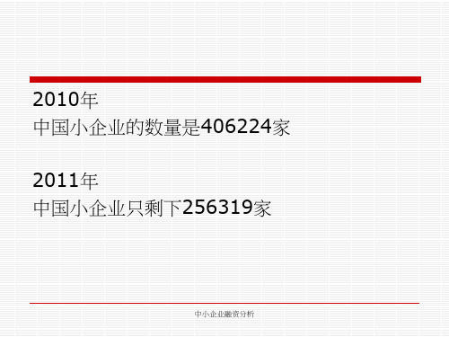 中小企业融资分析课件