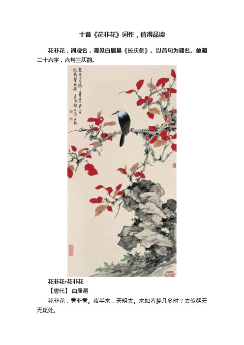 十首《花非花》词作，值得品读