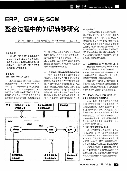 ERP、CRM与SCM整合过程中的知识转移研究