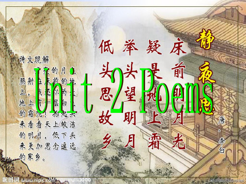 人教版新课标选修六Unit_2_Poems语言点