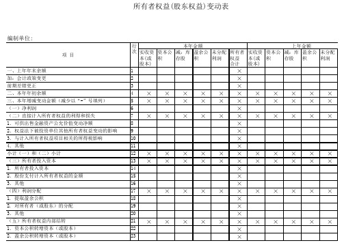 fg2007式通用财务会计报表表样XLS