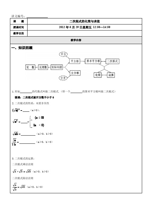 二次根式的化简与求值(最新整理)