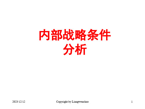 企业内部战略条件分析的重要性相对外部环境的变化pt