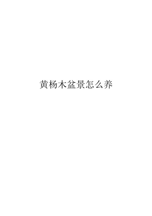 黄杨木盆景怎么养