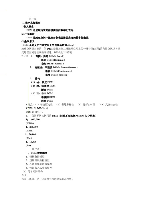 数字高程模型总结