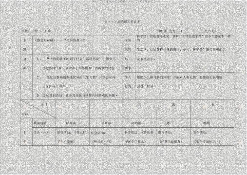 报审完整版XX幼儿园某中班下半年116周教学计划表