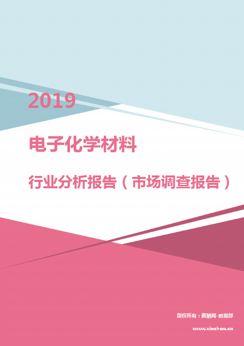 2019年电子化学材料行业分析报告(市场调查报告)