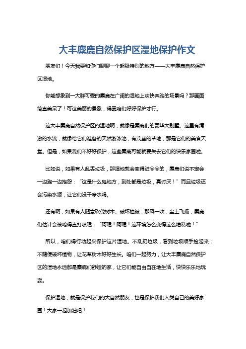 大丰麋鹿自然保护区湿地保护作文