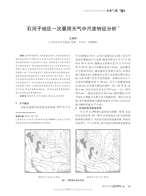 石河子地区一次暴雨天气中尺度特征分析