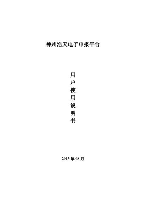 神州浩天电子申报平台V10用户使用说明书