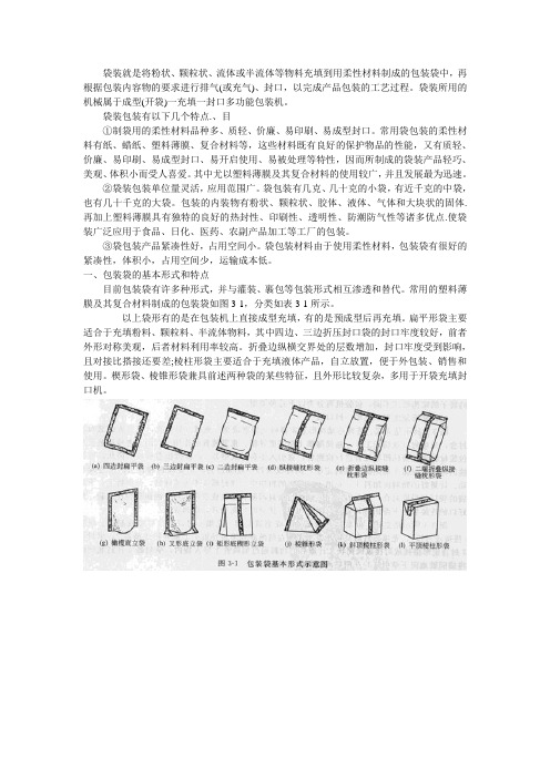 典型袋装机的基本形式和结构特点