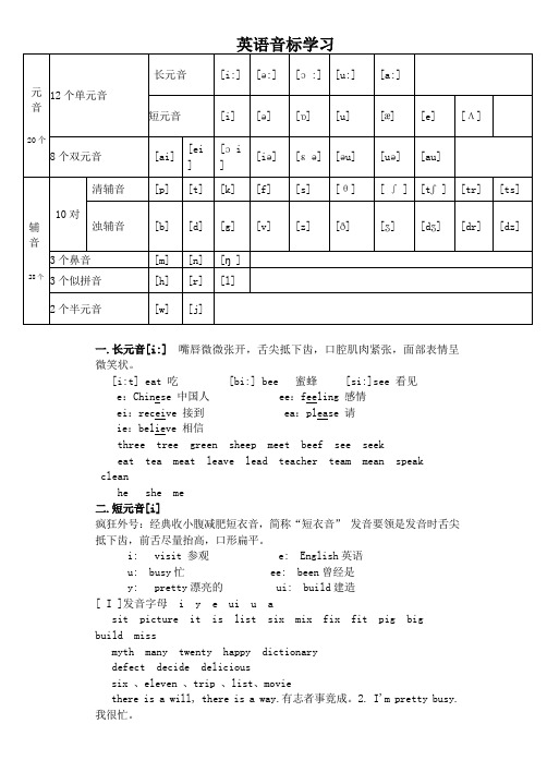 英语48个国际音标的总结